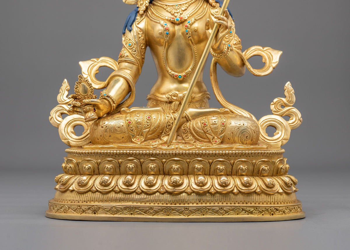 White Umbrella Deity Dukar Golden Statue | 24K Gold Gilded Copper Sculpture