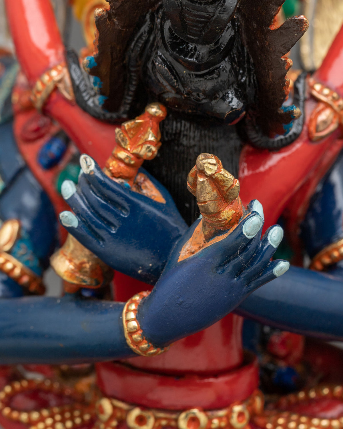 Chakrasamvara Buddhist Altar Sculpture | Handmade Himalayan Vajrayana Art