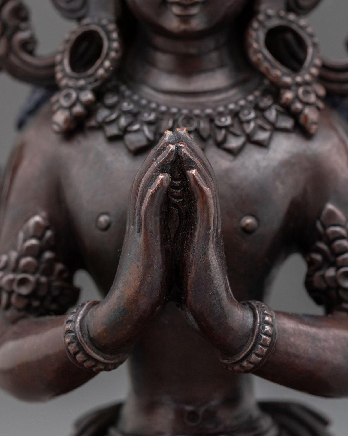 Chenrezig Oxidized Copper Handcrafted Statue