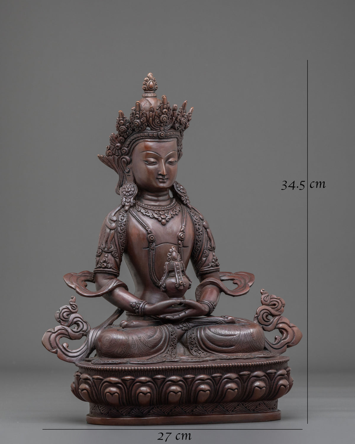 Amitayus Oxidized Copper Statue | The Buddha of Infinite Life