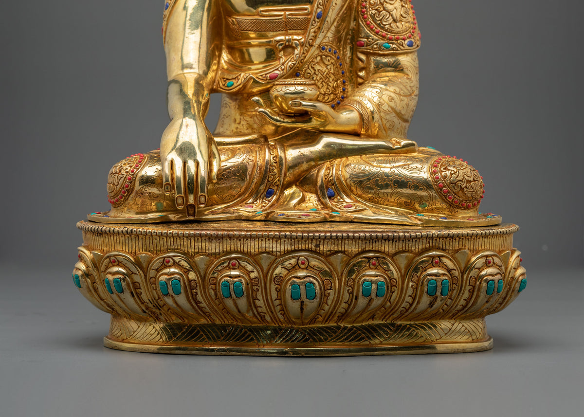 Shakyamuni Buddha Dharma Founder Statue | 24K Gold Gilded