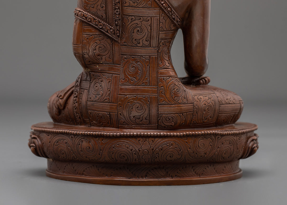 Shakyamuni Buddha Statue | Oxidized Copper Figurine