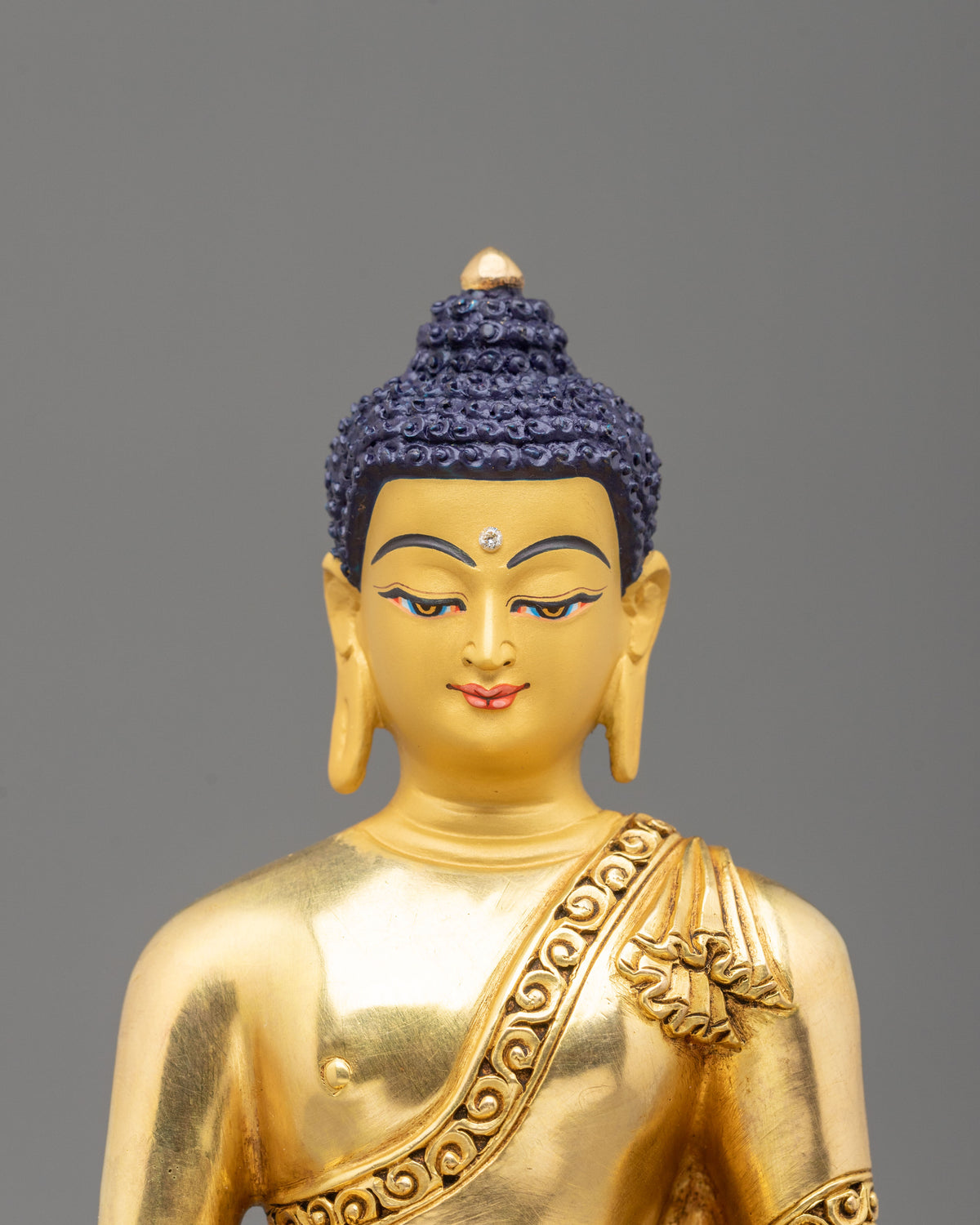 Shakyamuni Buddha: Serene 24K Gold Gilded Statue
