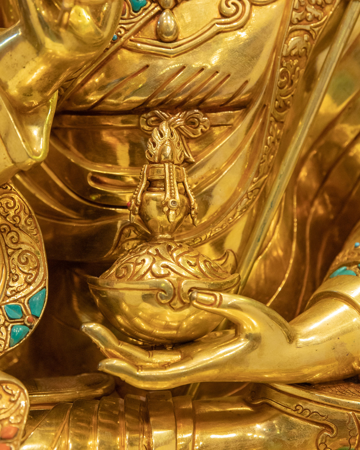 Guru Rinpoche with Eight Manifestation Statue Set