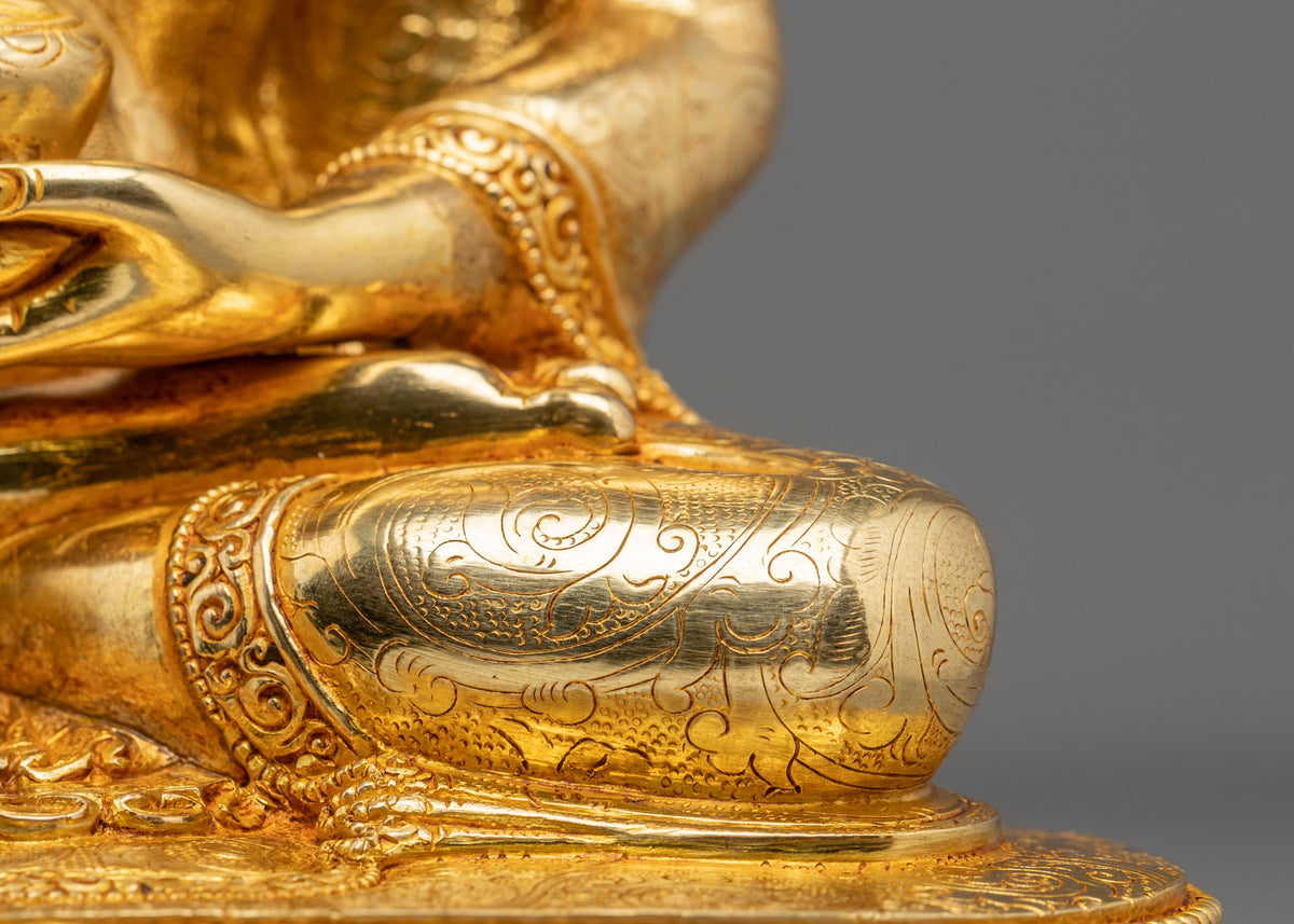 Handmade Amitabha Buddha 24K Gold Coated Sculpture