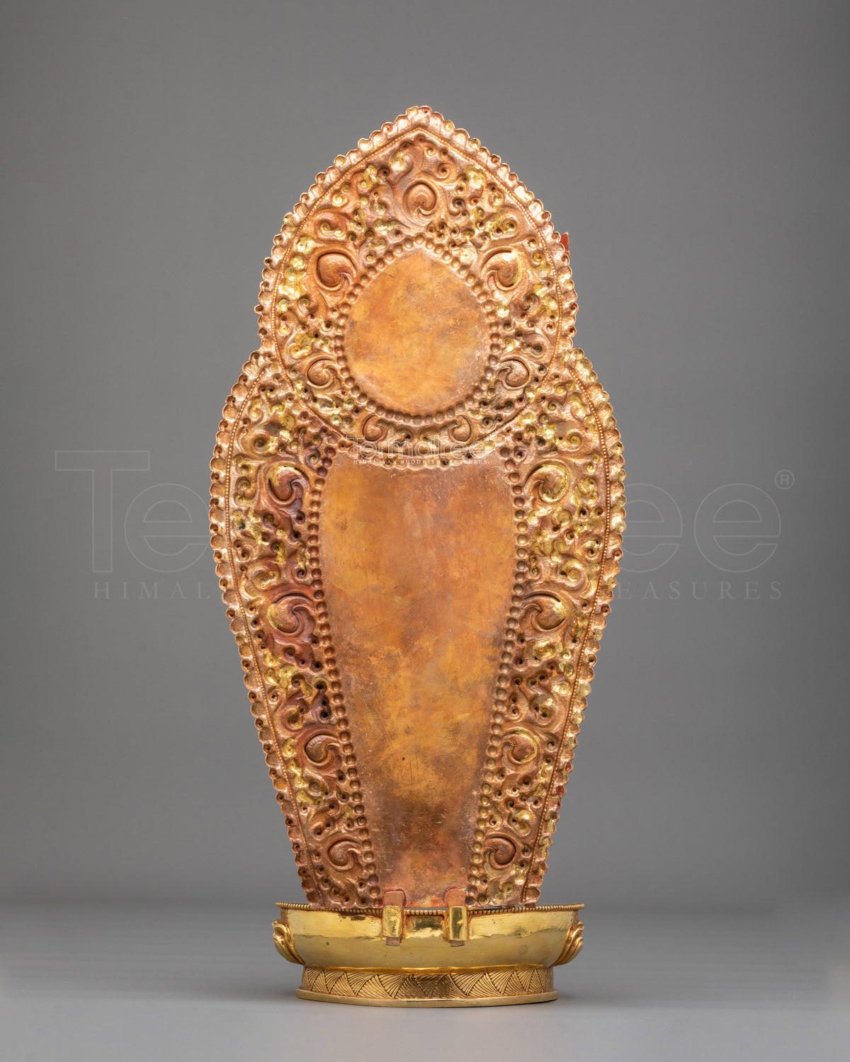Manjushri Sculpture: 24K Fire Gold Gilding Statue with Gemstones Inlayed