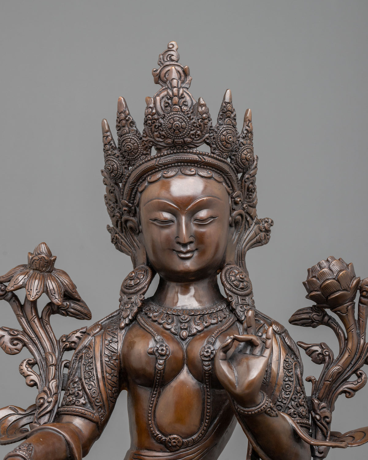 Mother Green Tara Oxidized Statue | Altar Home Decor