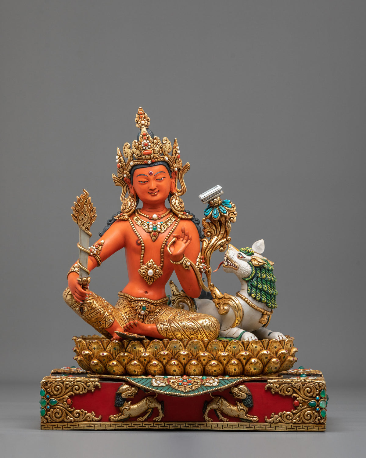 Simhanada Manjushri Bodhisattva Statue