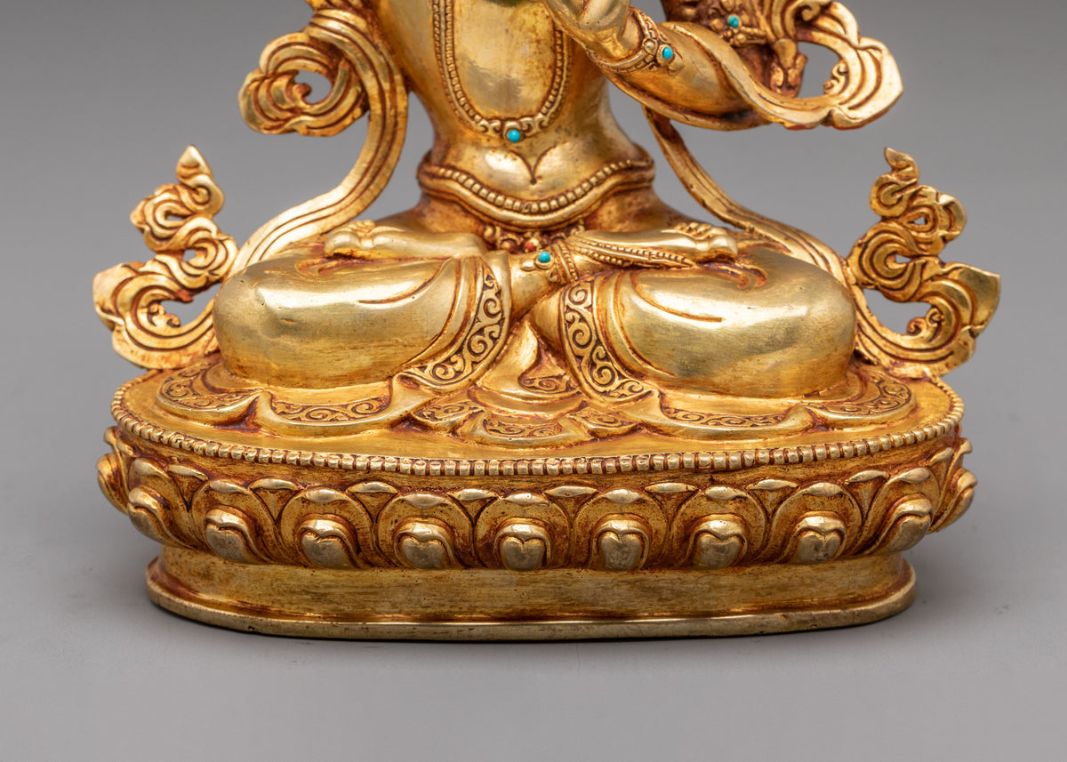 Divine Manjushri Hand Carved Sculpture | Bodhisattva of Supreme Wisdom