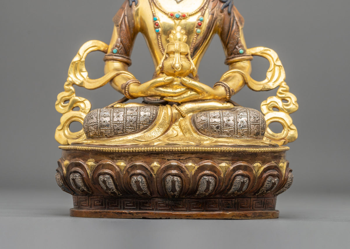 Amitayus Buddha Statue | 24K Gold Gilded Longevity Deity Figurine