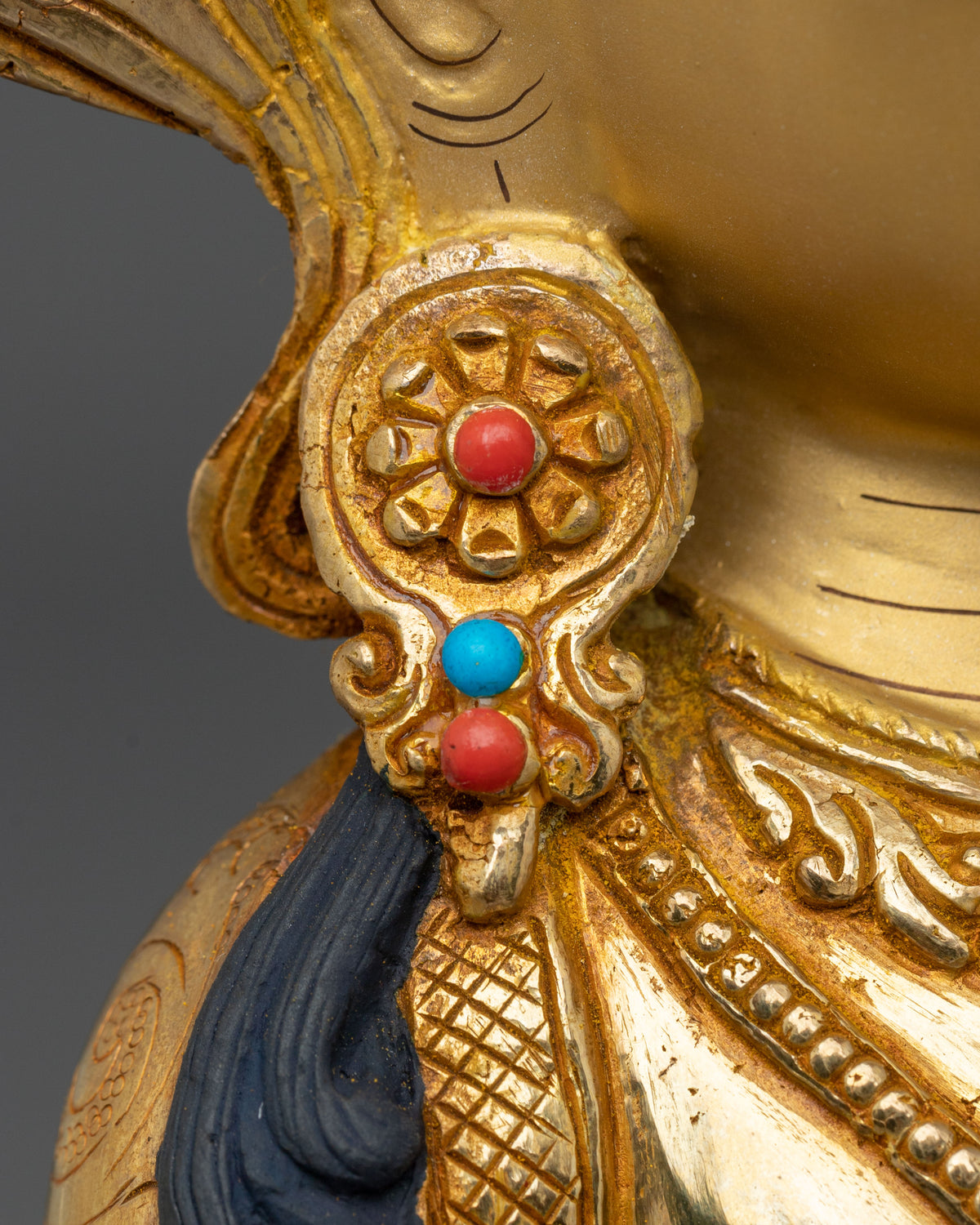 Amitayus Life Sustaining Buddha Statue in 24K Gold Gilded Copper