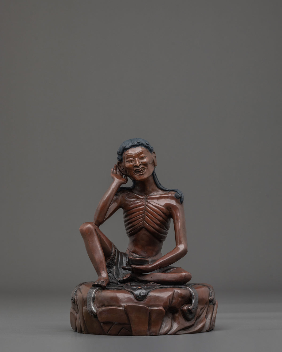 Master Jetsun Milarepa Statue | Oxidized Copper Figurine