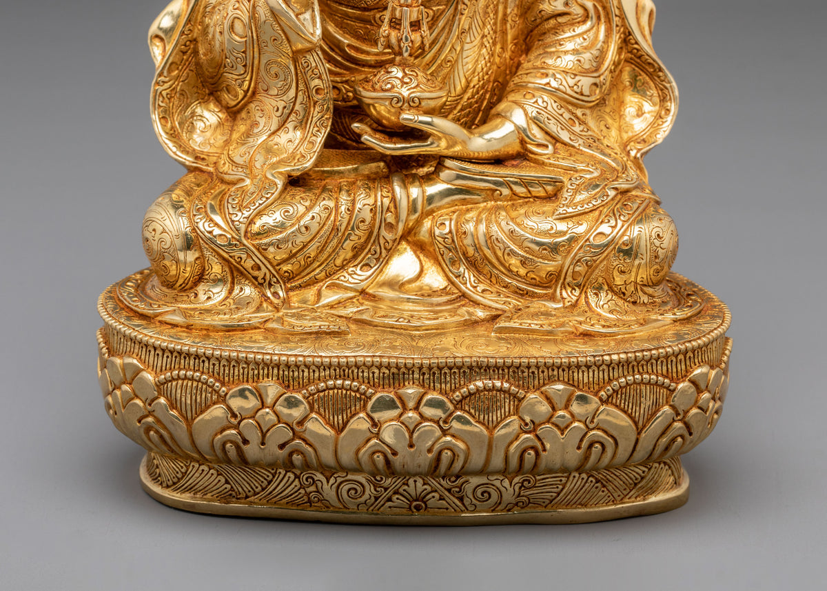 Guru Tsokye Dorje Copper Statue | 24K Gold Gilded Guru Sculpture