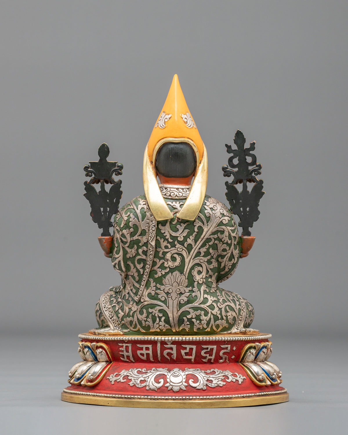 Handcrafted Gelug Lineage Statue of Tsongkhapa with Khedrup Je and Gyaltsab Je