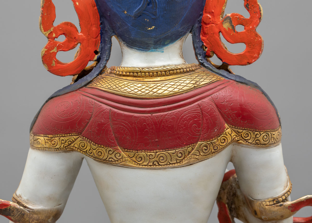 Tibetan Deity Vajrasattva Statue | Sacred Buddhist Figurine
