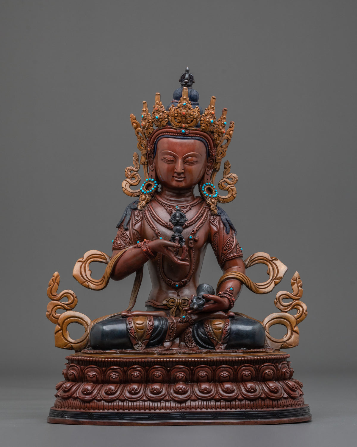 Vajrasattva Oxidized Copper Figurine | Buddha of Purification and Wisdom