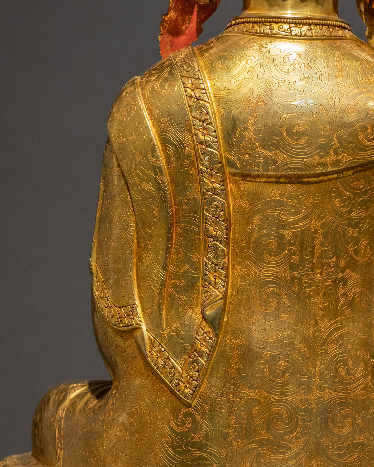Crown Shakyamuni Buddha 24K Gold Coated Sculpture