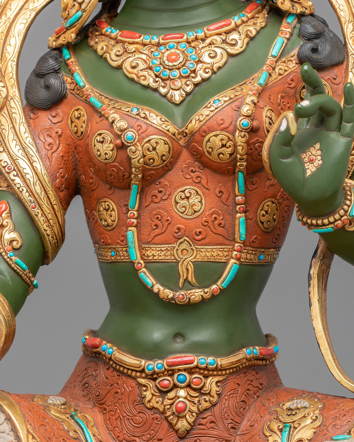 Green Tara Statue | Tibetan Compassionate Goddess Figurine