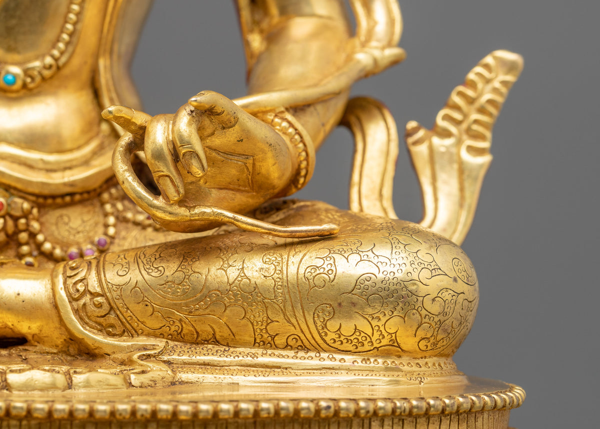 Manjushri Copper Figurine | Tibetan Wisdom Bodhisattva