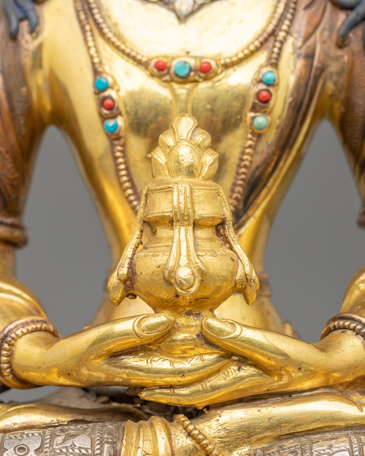 Amitayus Buddha Statue | 24K Gold Gilded Longevity Deity Figurine