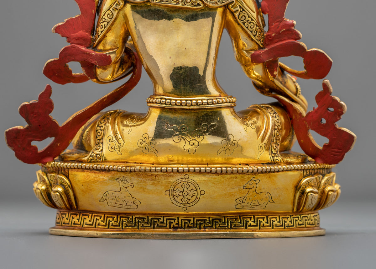 Green Tara 24K Gold Glided Statue for Meditation and Blessings