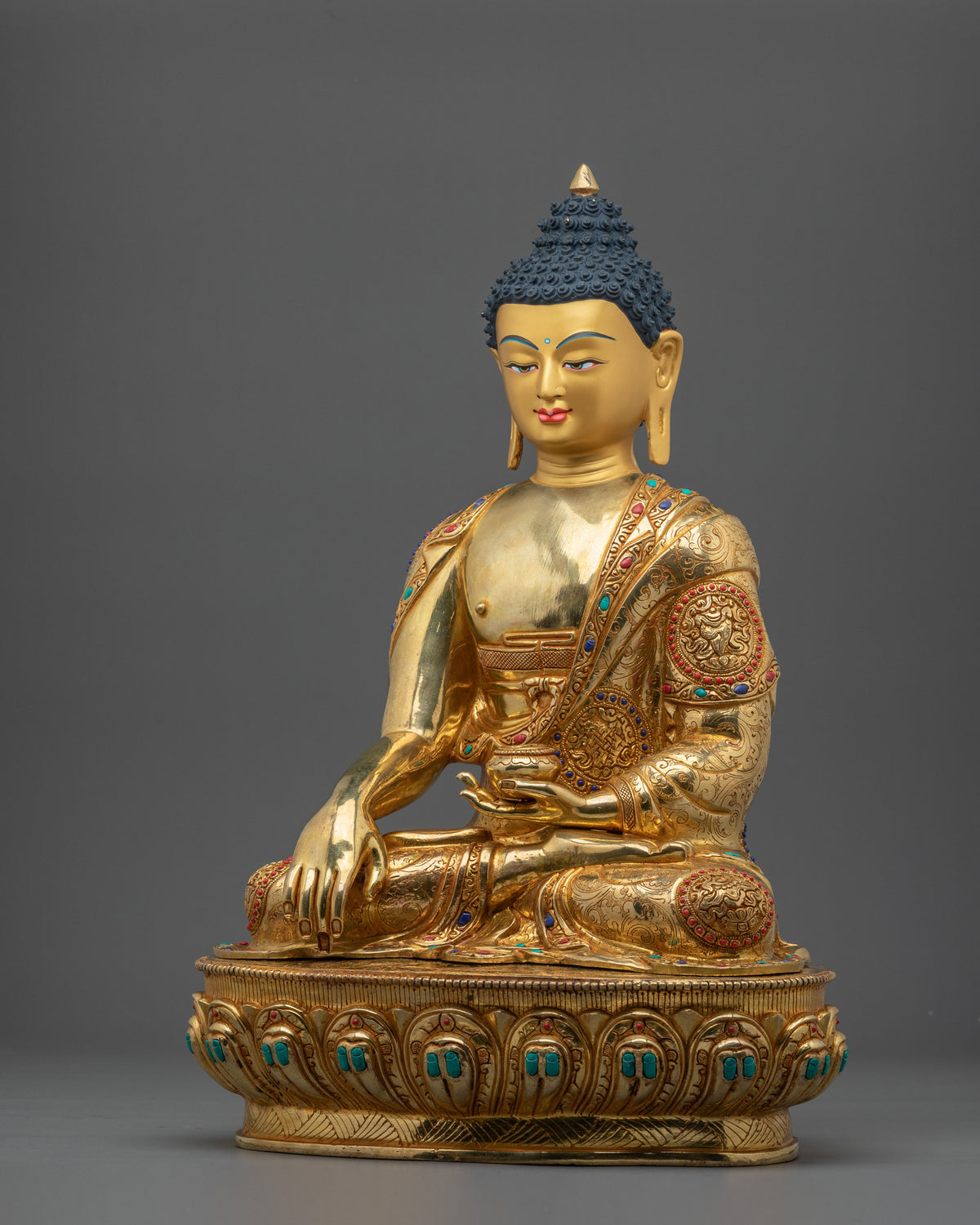 Shakyamuni Buddha Dharma Founder Statue | 24K Gold Gilded