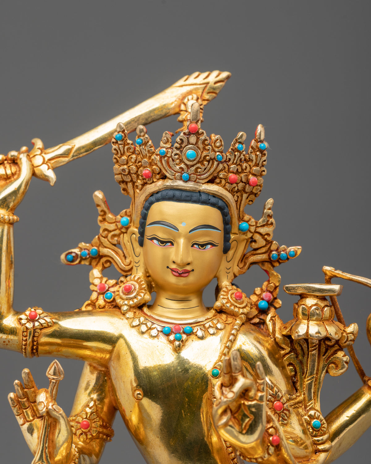 Radiant Maha Manjushri Mahayana Buddhist Figurine