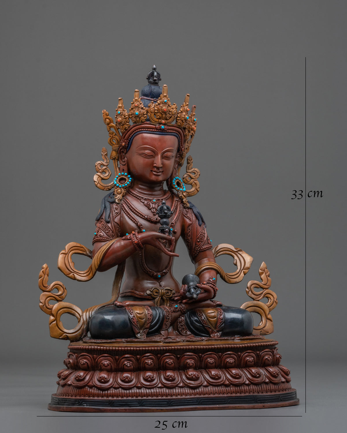 Vajrasattva Oxidized Copper Figurine | Buddha of Purification and Wisdom