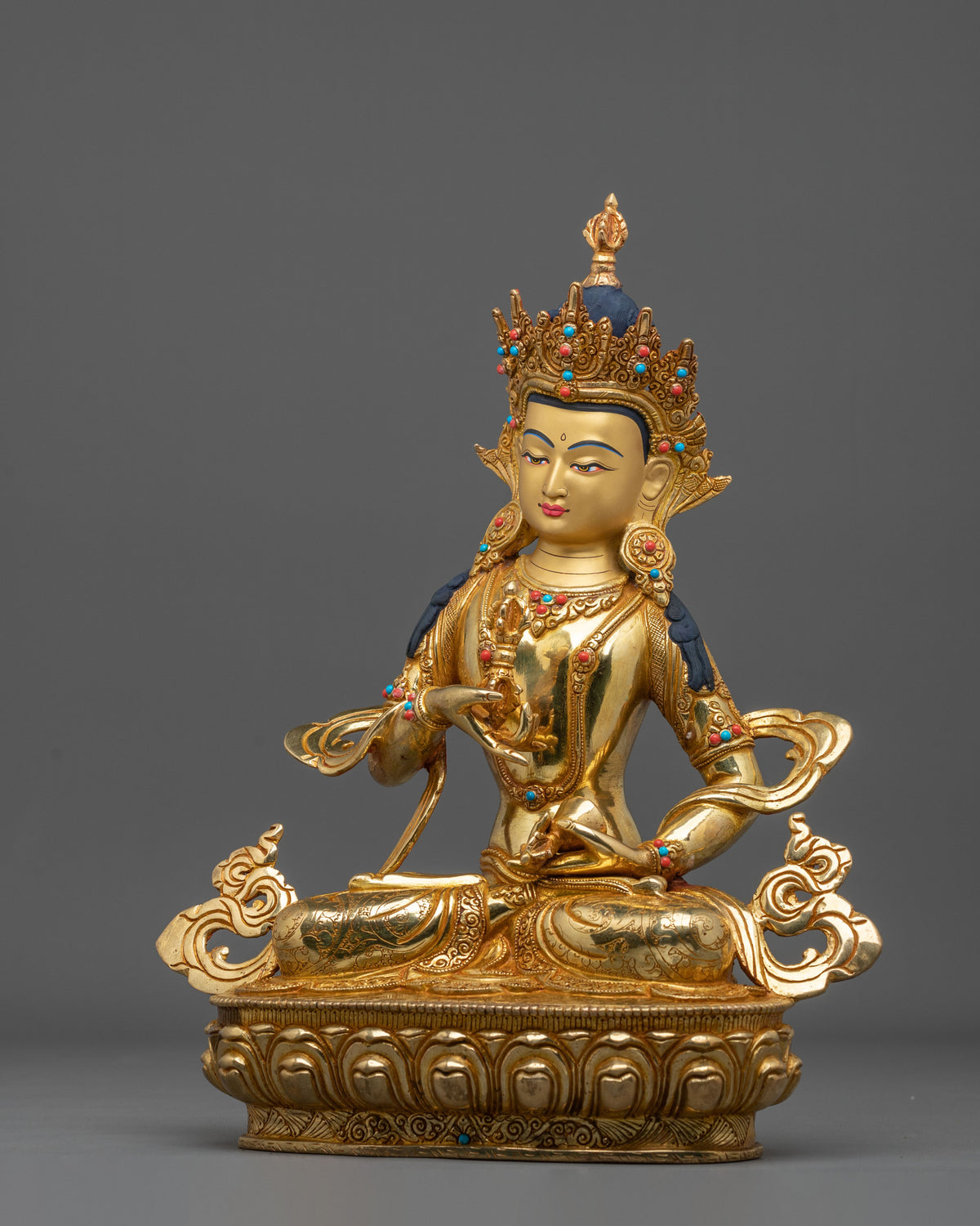 Vajrasattva Vajra Purification Statue - 24K Gold Gilded