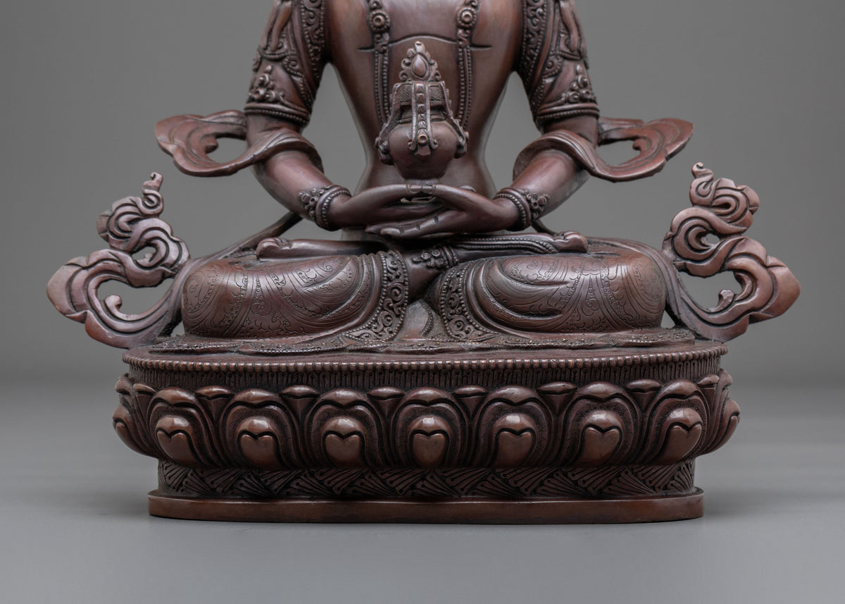 Amitayus Oxidized Copper Statue | The Buddha of Infinite Life
