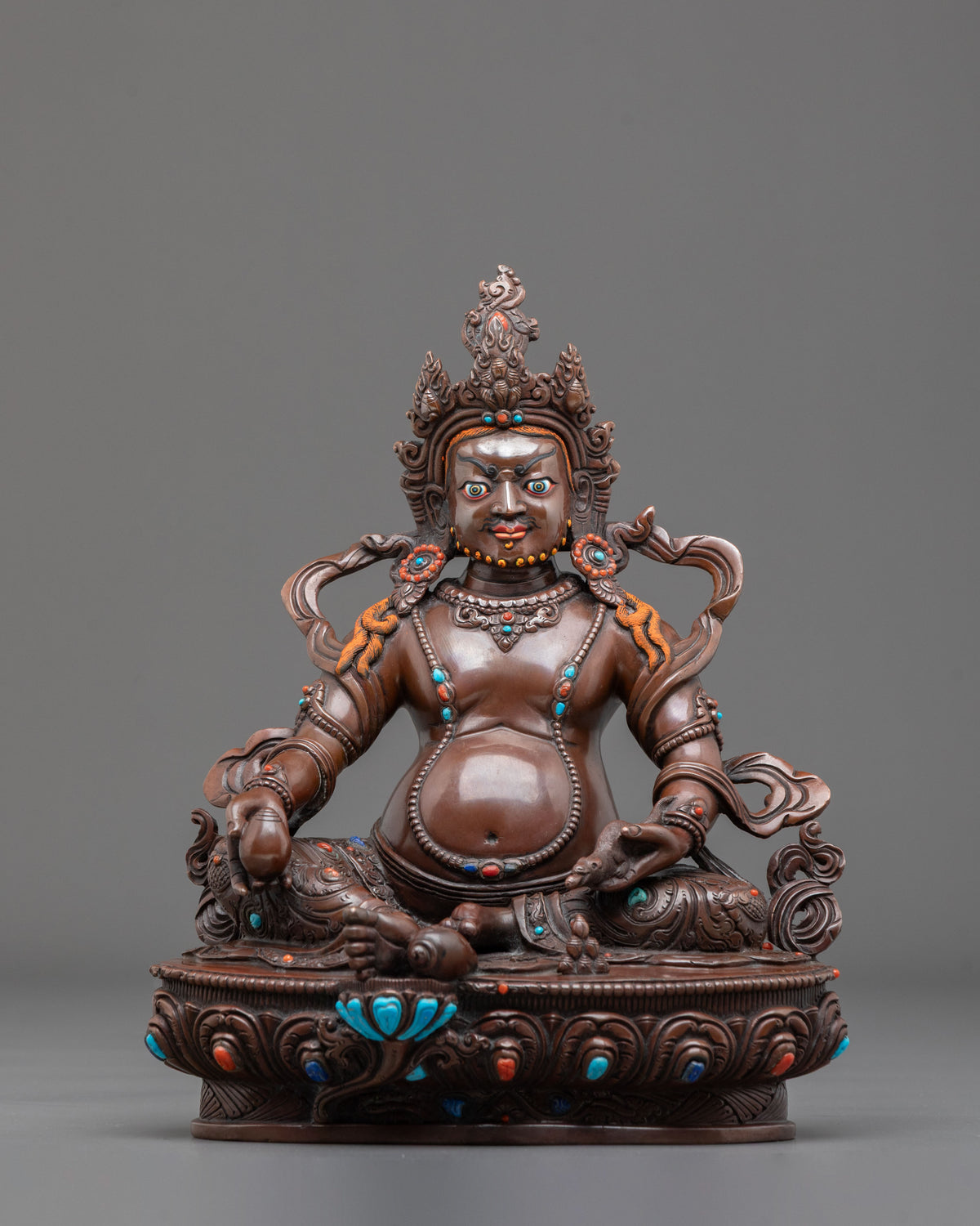 Dzambhala Handmade Traditional Statue | Oxidized Copper Statue