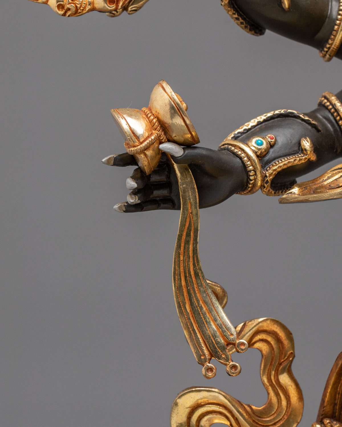 Six-Armed Mahakala Wrathful Guardian Statue | Himalayan Buddhist Shrine Art