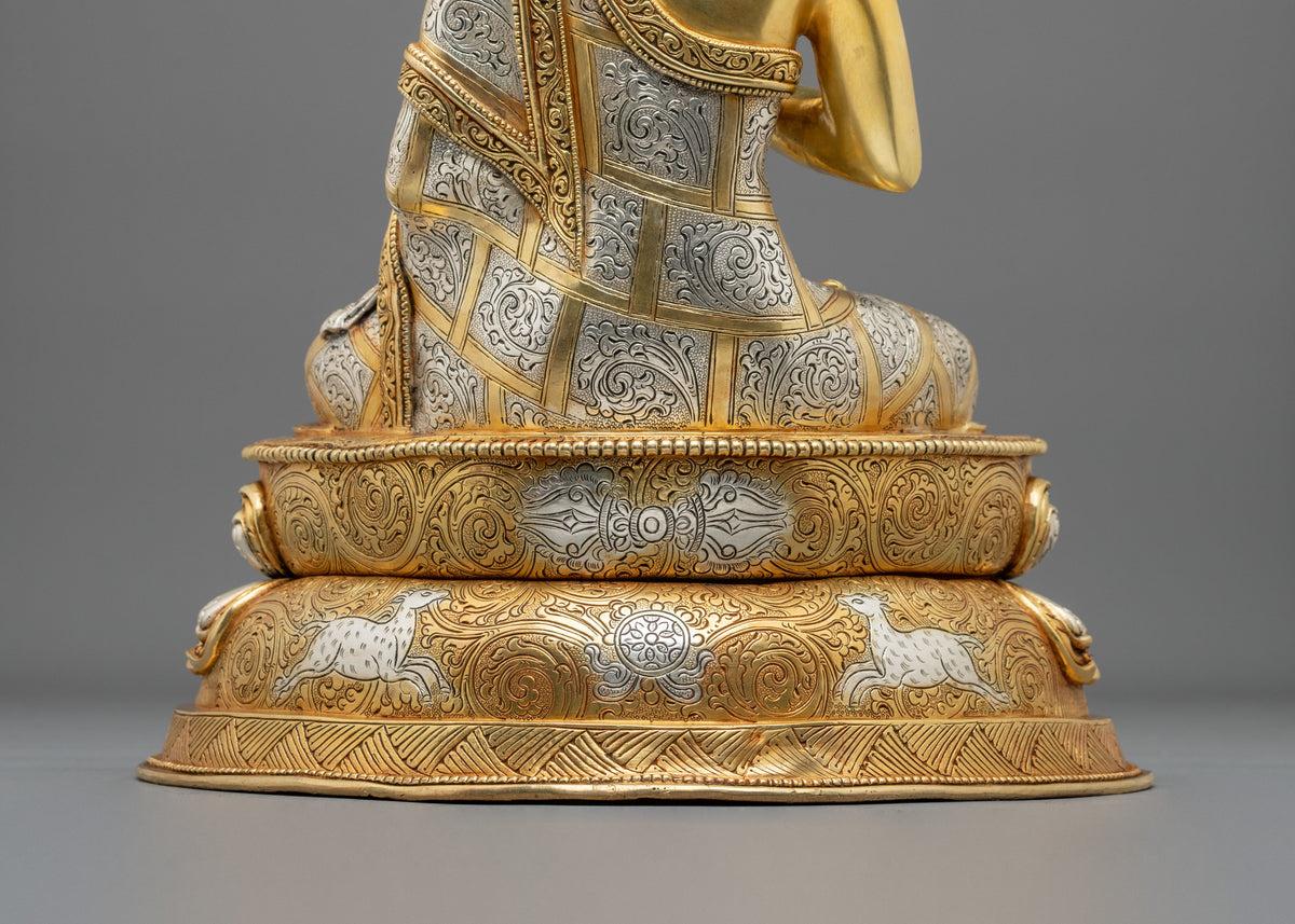 Vairocana Embodiment of Dharmadhatu Wisdom Statue | 24K Gilded Copper Statue