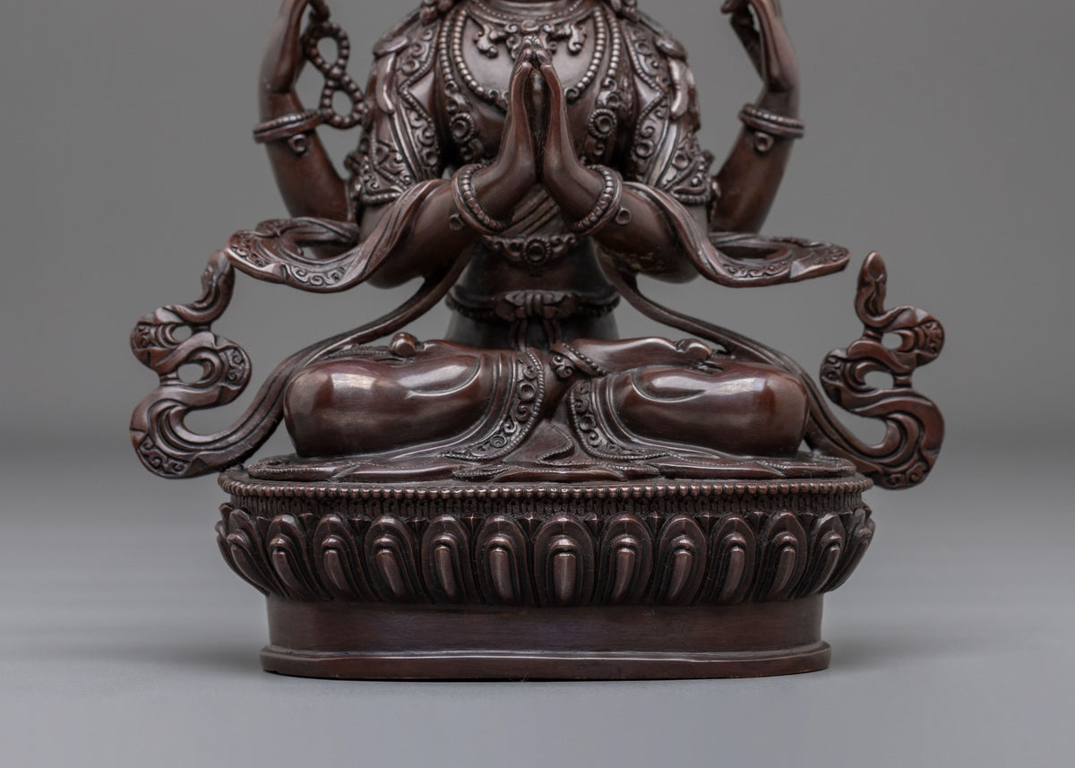Chenrezig Devotional Statue | Four-Armed Bodhisattva for Compassion