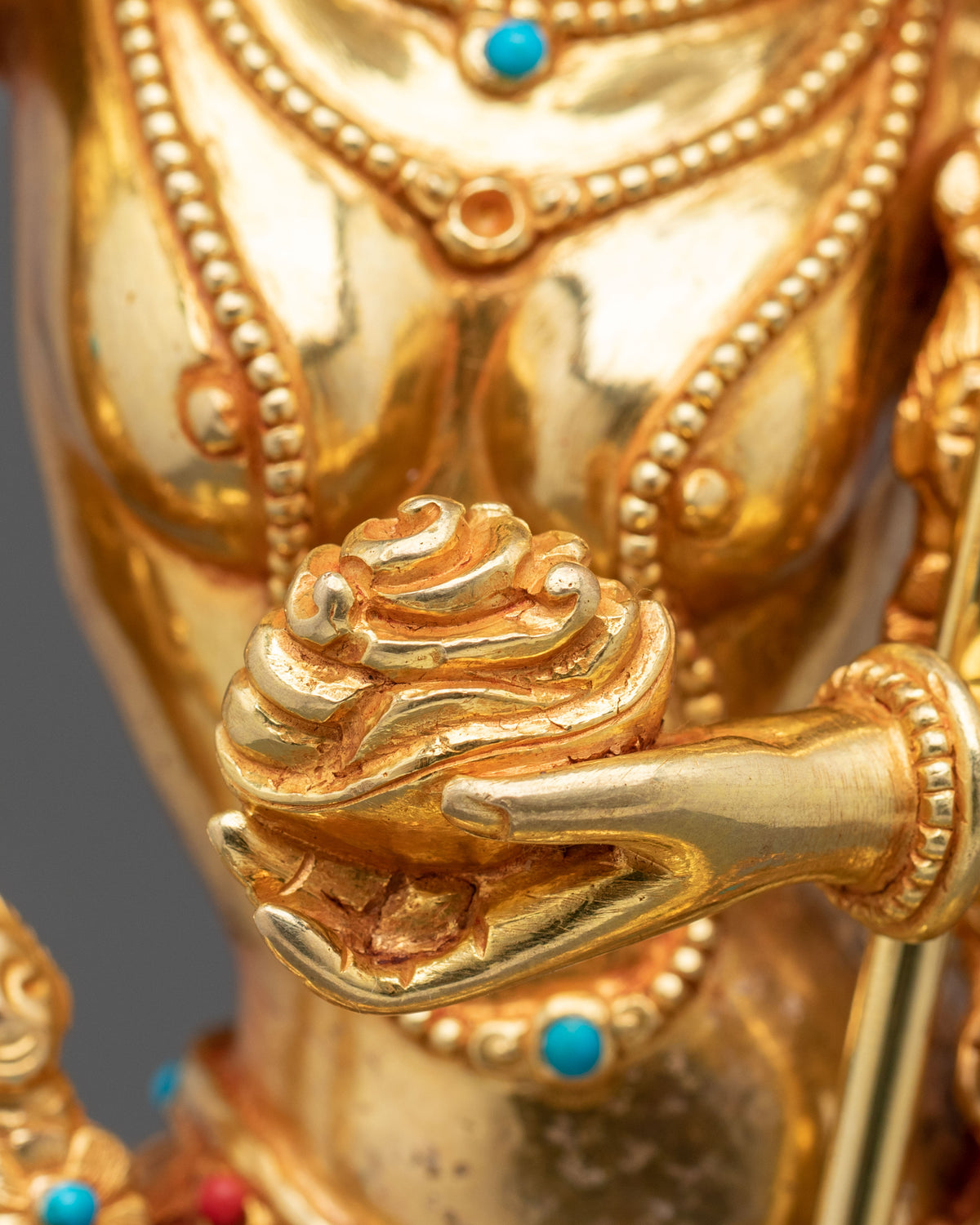 Dorje Phagmo 24K Gold Gilded Sculpture | Himalayan Sacred Art
