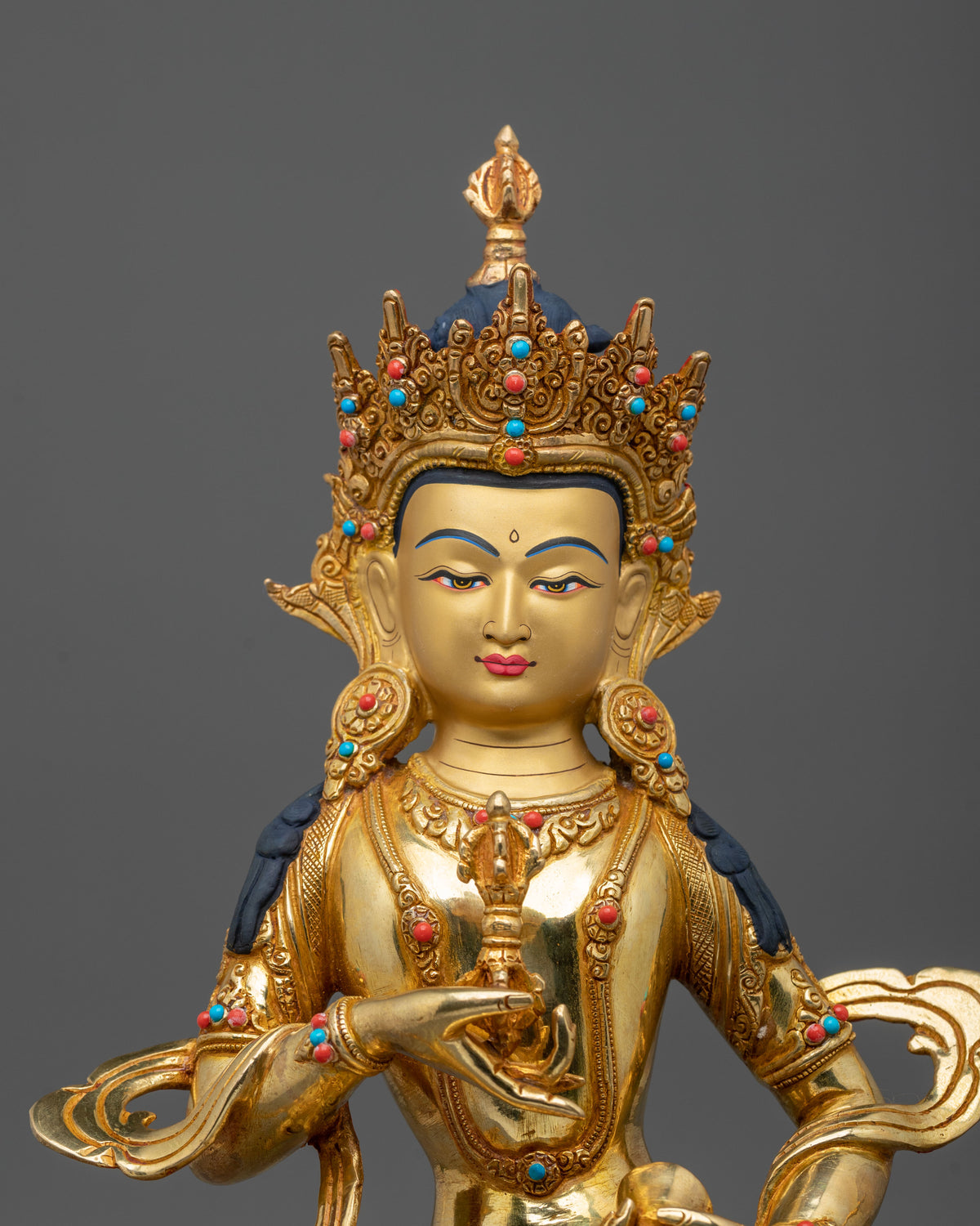 Vajrasattva Vajra Purification Statue - 24K Gold Gilded