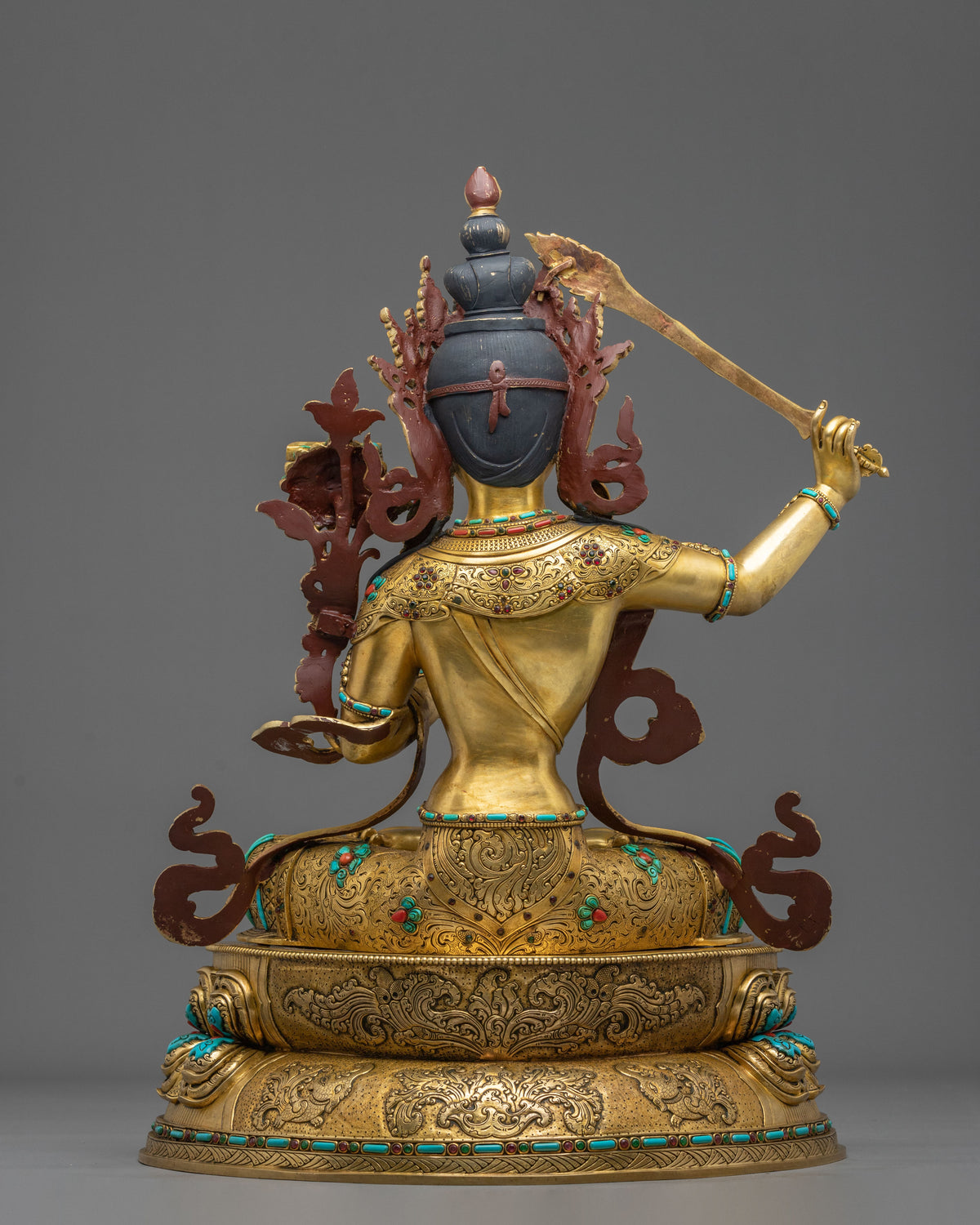 Buddhist Deity Manjushri Sculpture for Altar | Buddhist Artwork for Meditation