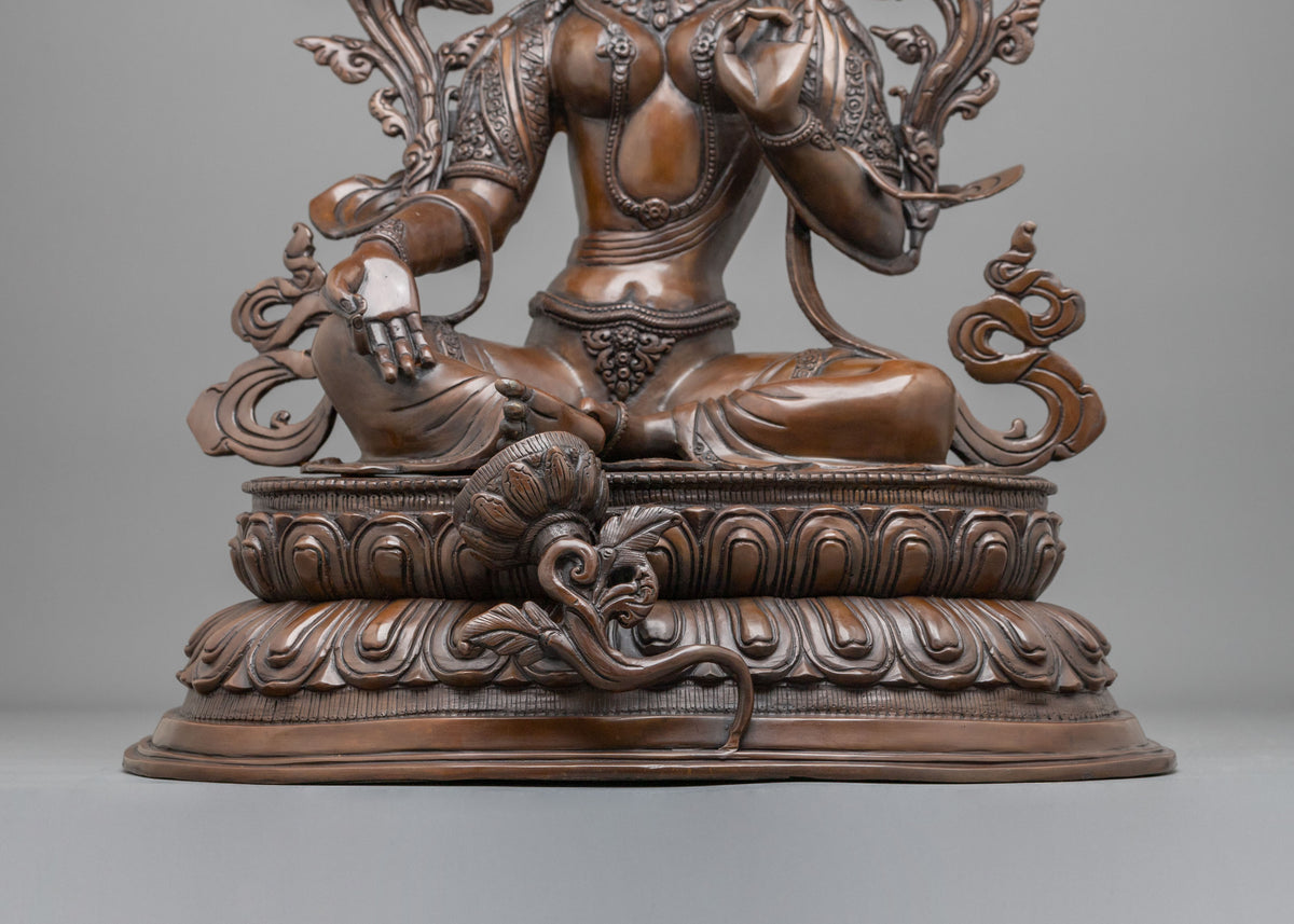 Mother Green Tara Oxidized Statue | Altar Home Decor