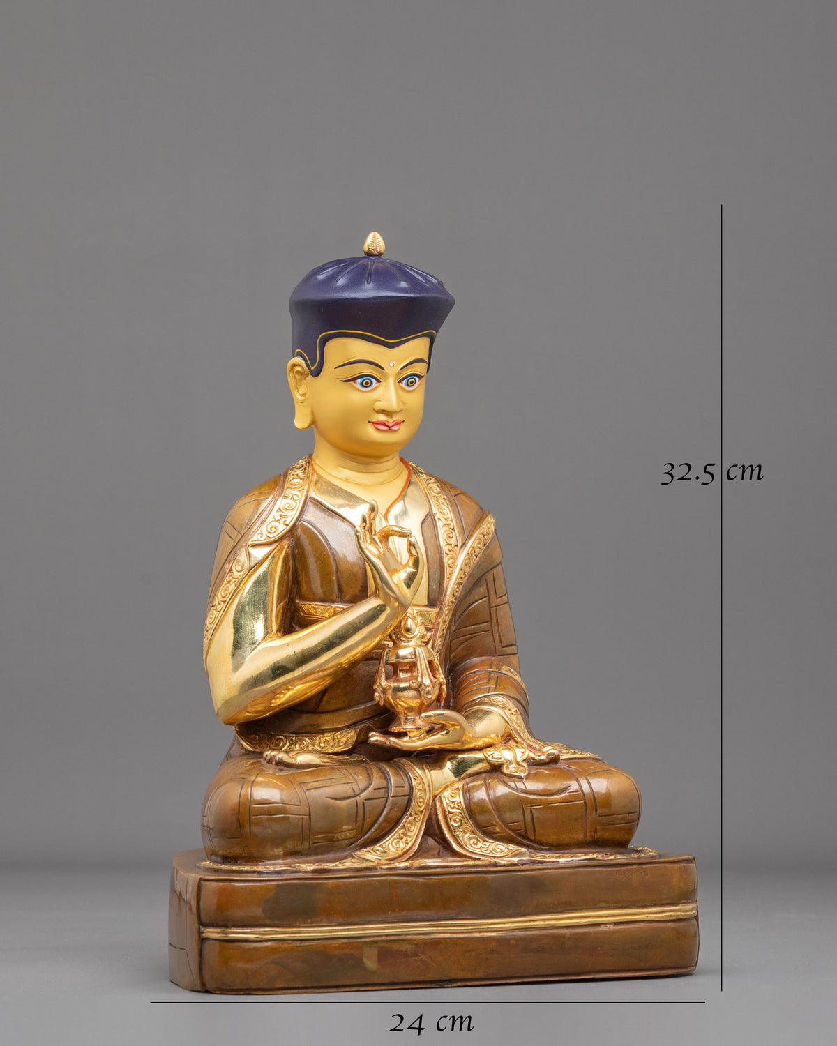 Buddhist Master Statue Tsangpa Gyare | Himalayan Shrine Altar Decor