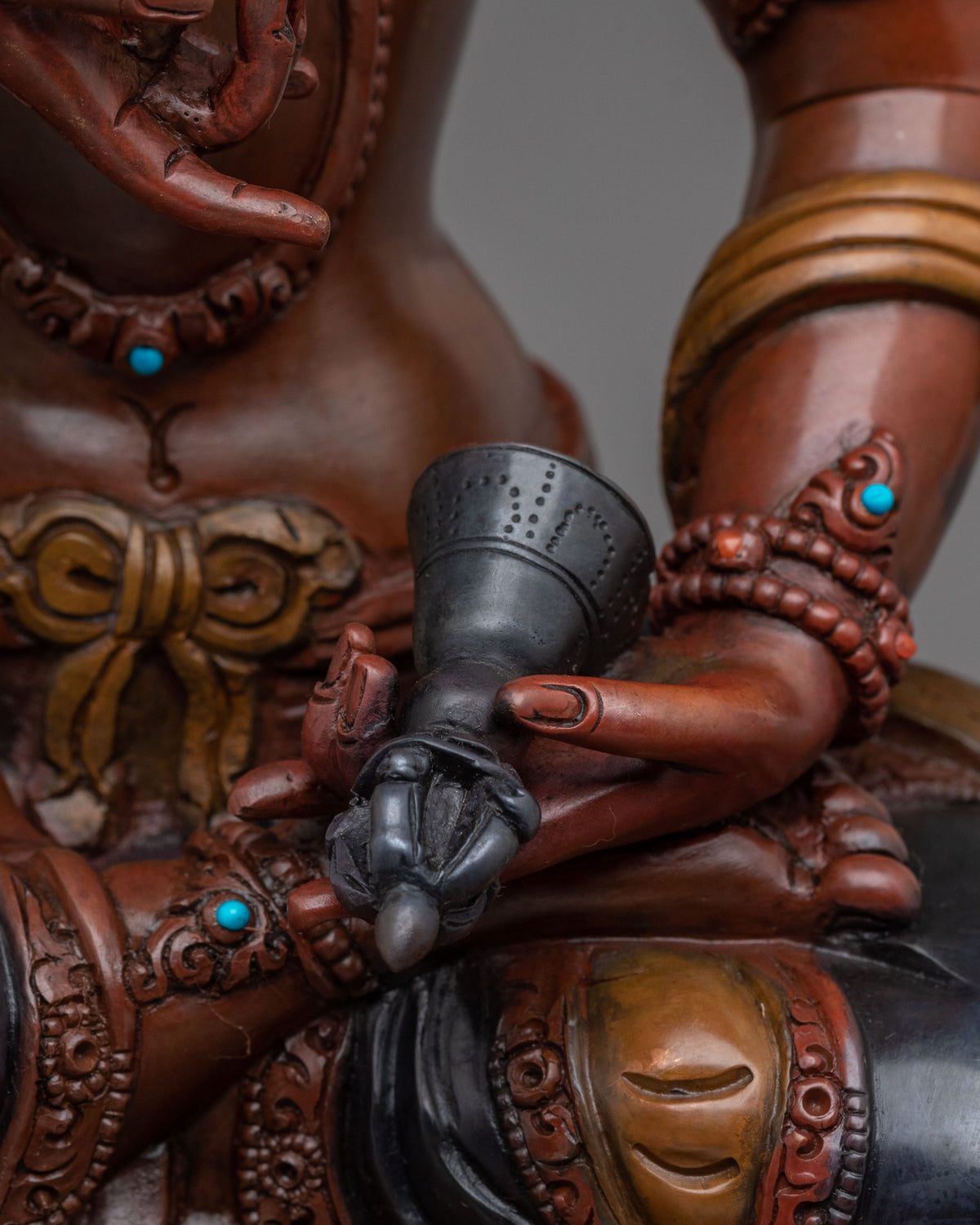 Vajrasattva Oxidized Copper Figurine | Buddha of Purification and Wisdom
