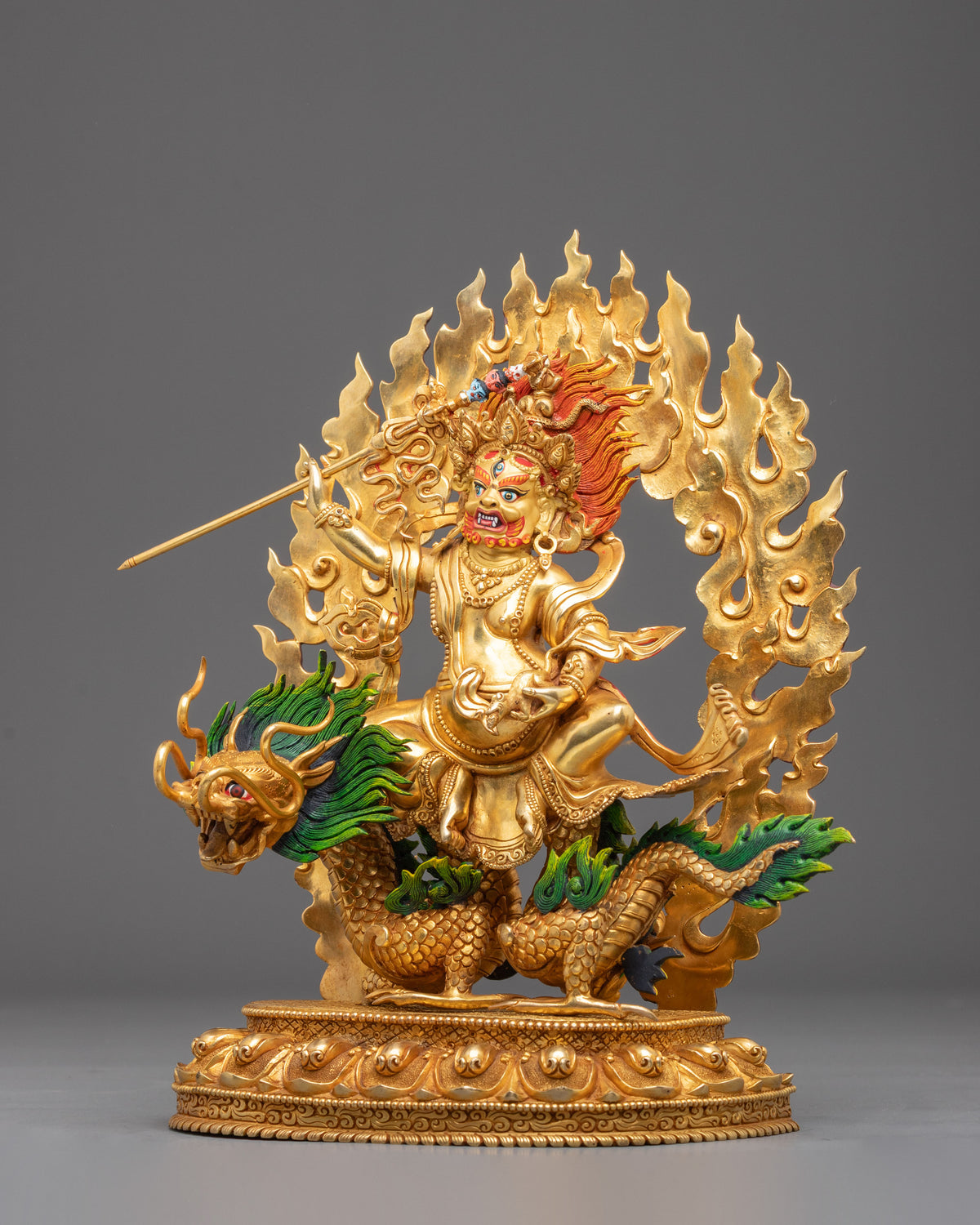 White Dzambhala Tibetan Sculpture | Sacred Vajrayana Meditation Altar Sculpture