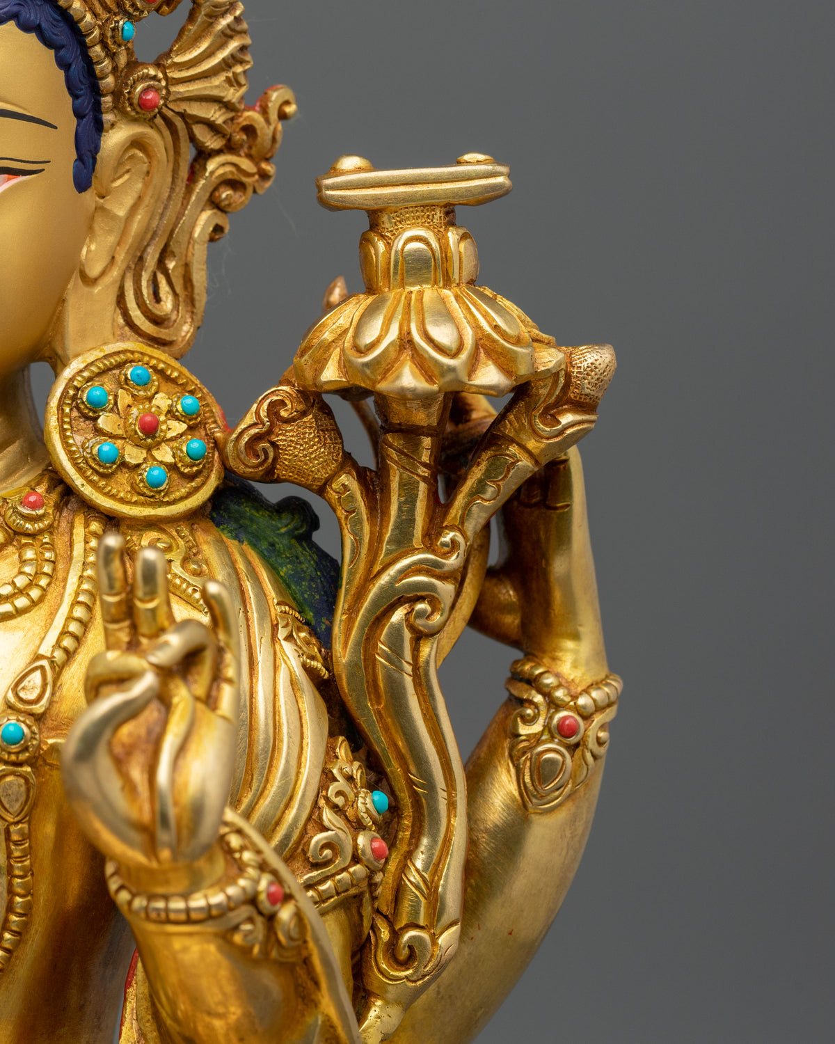 Maha Manjushri Statue | Tibetan Buddhist Wisdom Sculpture