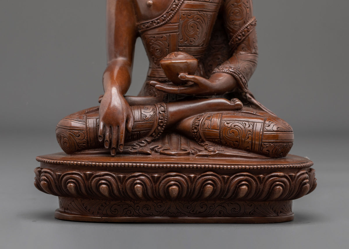 Shakyamuni Buddha Statue | Oxidized Copper Figurine