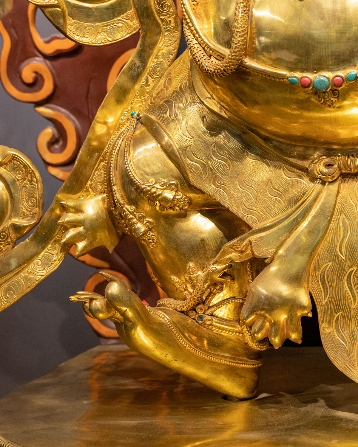 Vajrapani 24K Gold Gilded Sculpture: Guardian of Power