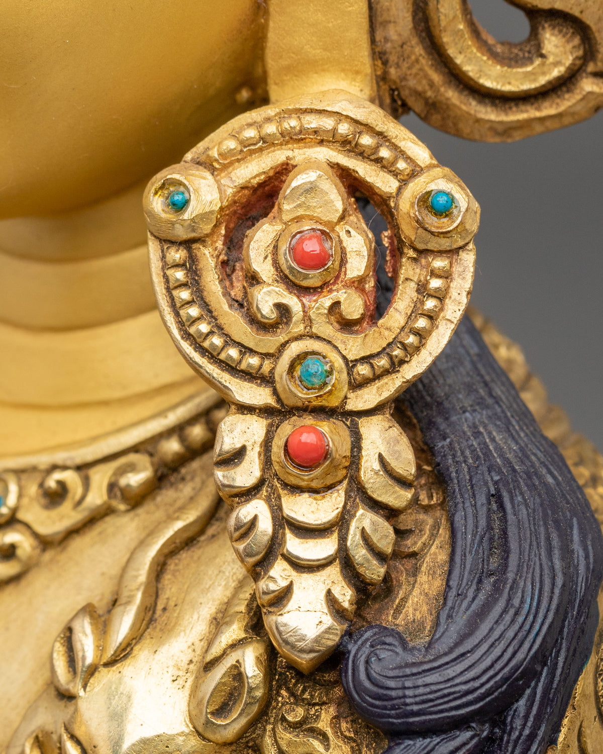 Four-Armed Chenrezig 24K Gold Gilded Sculpture | Bodhisattva of Compassion