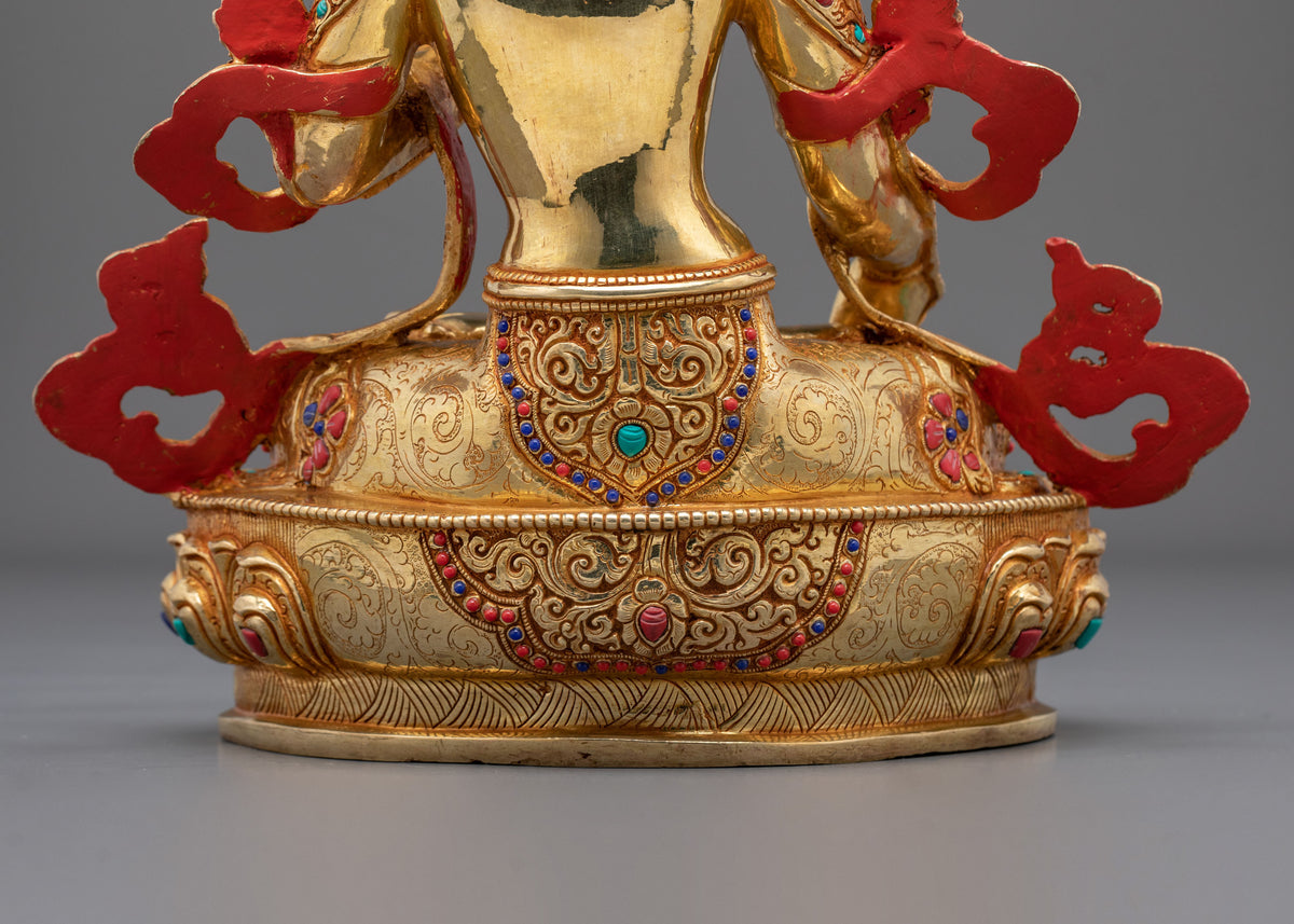 White Tara Gemstones Adorned Sculpture