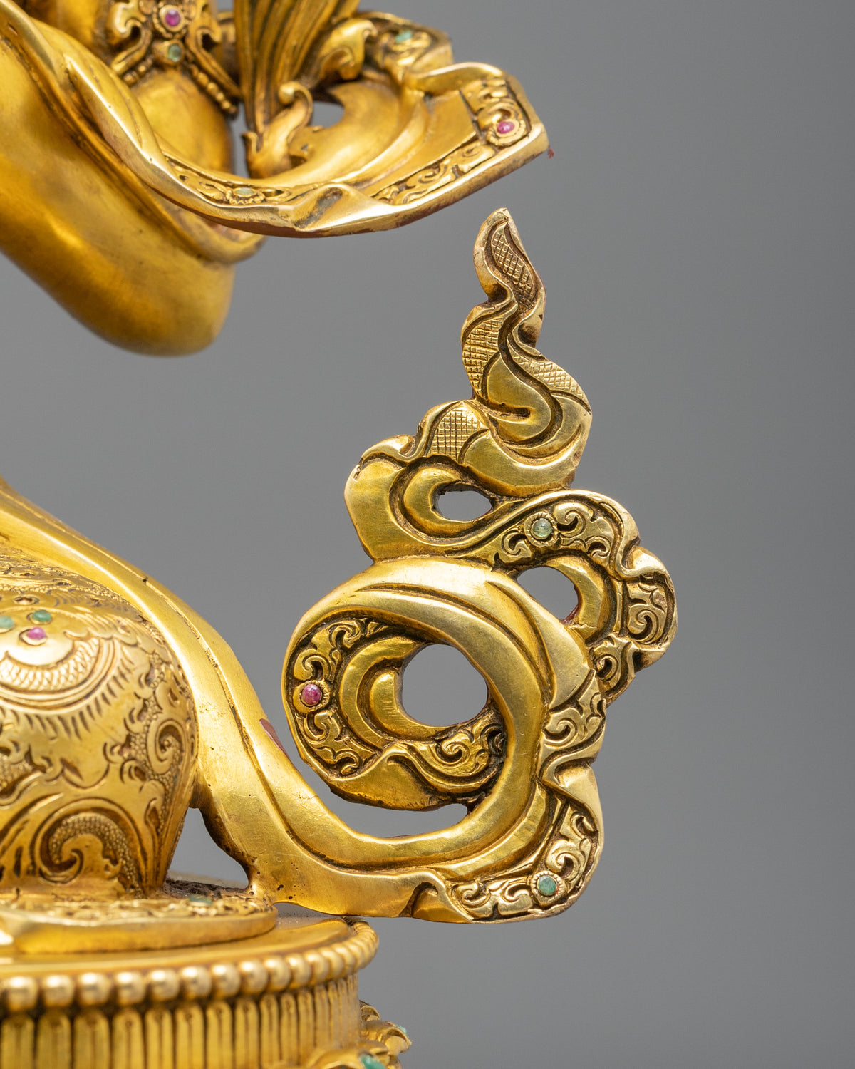 Green Tara 24K Gold-Coated Statue | Copper Form of Sacred Protection
