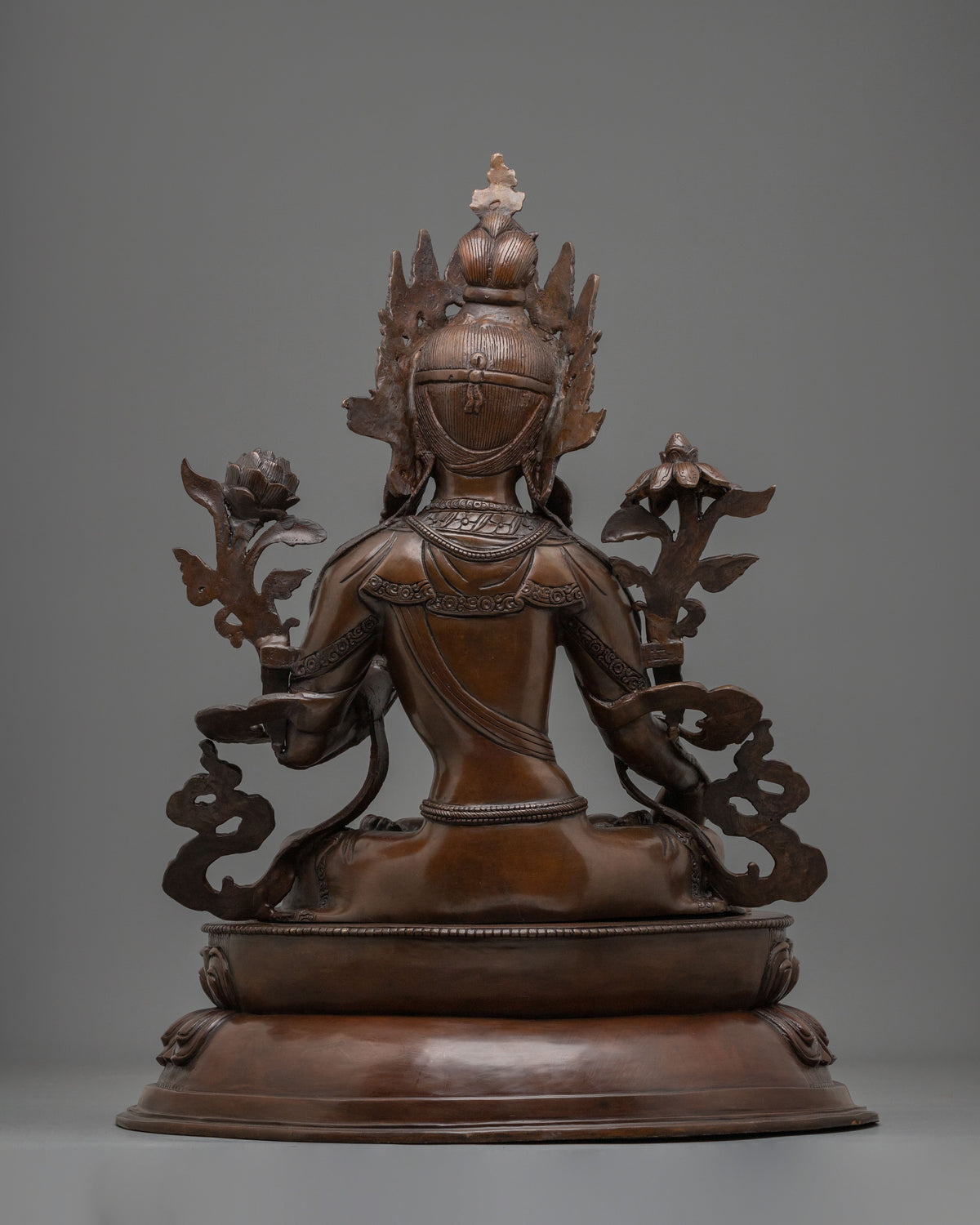White Tara Oxidized Copper Sculpture for Altar Decor