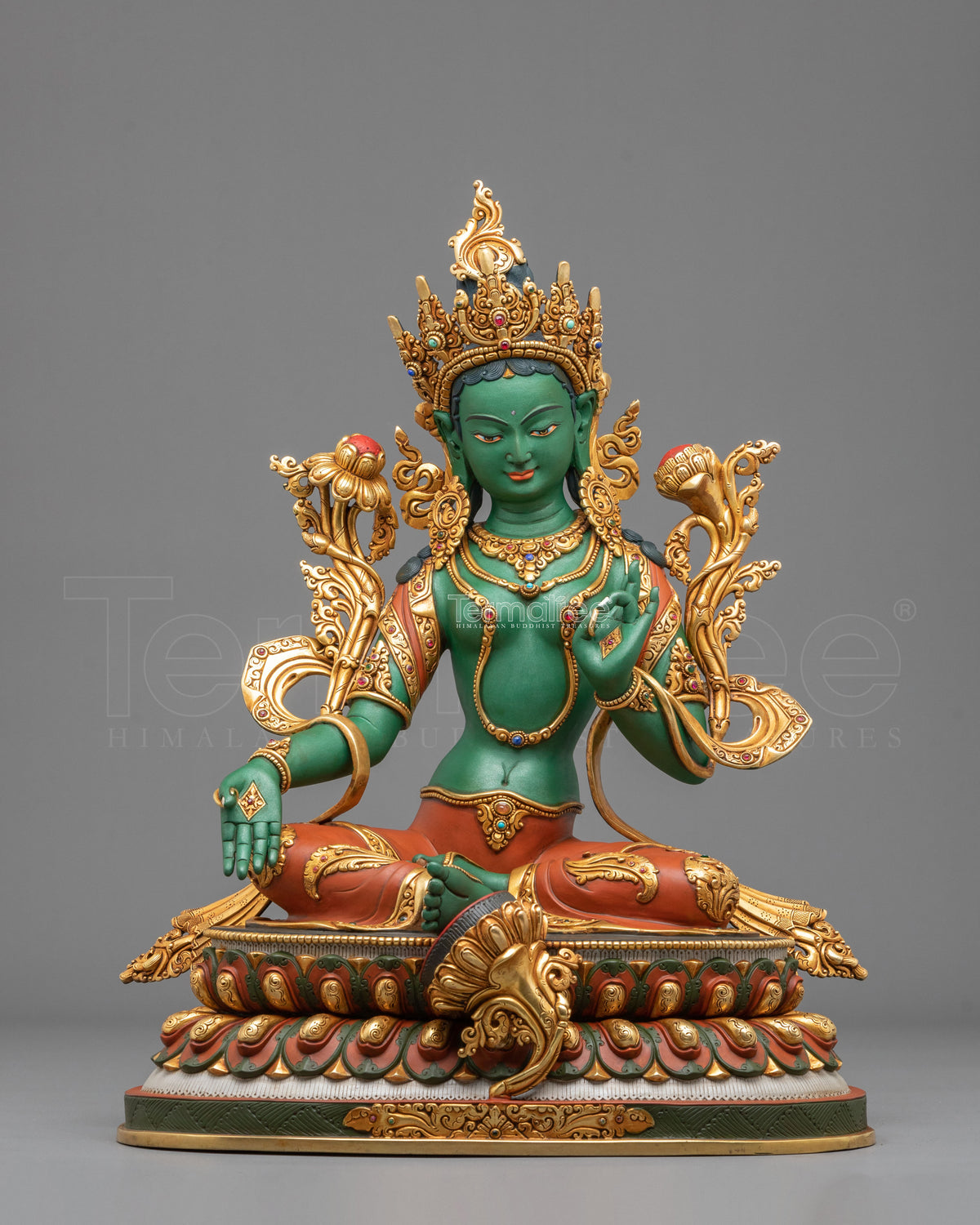 Green Tara Swift Compassion Sculpture | Goddess of Protection and Mercy