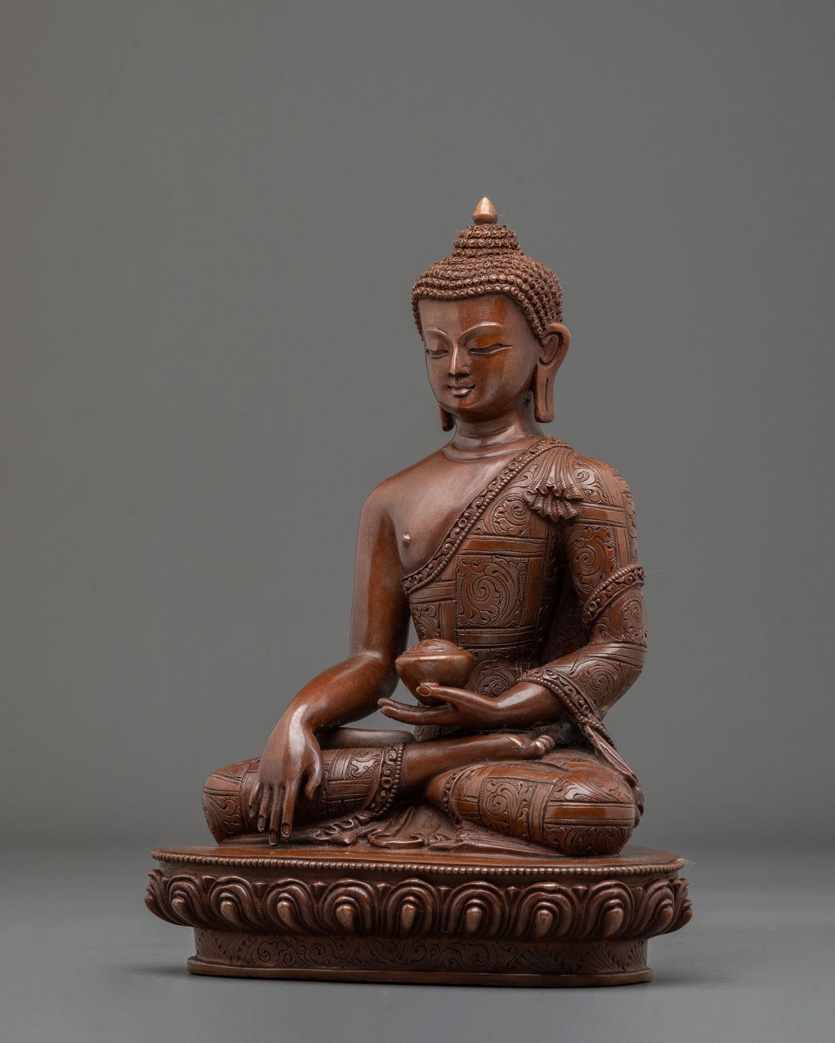 Shakyamuni Buddha Statue | Oxidized Copper Figurine